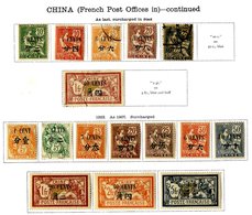 FRANCE (CHINA FRENCH PO) 1894-1922 Collection Incl. 1894 To 2f, 1902 To 5f, 1907 To 40c & 1922 To 5f Etc. Cat. £1200+ (7 - Andere & Zonder Classificatie