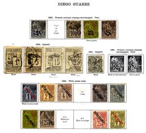 FRANCE (DIEGO SUAREZ & DJIBOUTI) 1890-1902 Collection On Leaves With 1890 Surcharges (4) One Signed, 1890 (Sept) 15c, 25 - Other & Unclassified