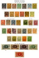 FRANCE (GUINEA) 1892-1931 Collection On Leaves Incl. 1892 To 1f, 1900 To 50c, 1904 To 5f, 1906 To 5f, Surcharges (15) &  - Autres & Non Classés