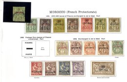 FRANCE (MOROCCO) 1891-1935 Collection With 1891 To 2f (one Of Each Value) M, 1902 To 2p (2p & 35c U), 1911 Set To 1p, 19 - Andere & Zonder Classificatie