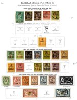 FRANCE (PO IN ZANZIBAR) 1894-1902 M & U Range Incl. 1894 Values To 10a, 12 Values To 50a On 5f M & 1902 Values To 50a Et - Andere & Zonder Classificatie