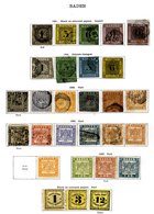 GERMAN STATES BADEN 1851-1920 Mainly M, Fairly Complete Collection, Usual Mixed Quality On Earlies. (263) - Andere & Zonder Classificatie