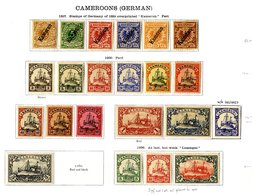 GERMAN COLONIES CAMEROUN 1897 Optd. Set M, 1900 No Wmk. Yacht Set To 3m M, 1900 Lozenges 5pf, 10pf, 20pf & 5m M. Cat. £3 - Otros & Sin Clasificación