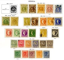 SERBIA 1866-1918 M & U Collection Incl. 1866-68 Prince Michael 10p U, 20p M, 40p U, 1869-80 Values To 50p M Or U, 1880 N - Autres & Non Classés