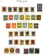 SWEDEN 1855-1936 M & U Collection Fairly Complete (only 2 Spaces) Incl. 1916 Surcharged Set (Cat. £400), 1924 Eighth Con - Other & Unclassified