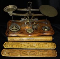 POSTAL SCALES - Fine Brass Example On Serpentine Wallet Base, Marked William Mitchell's Improved - Warranted Accurate Wi - Other & Unclassified