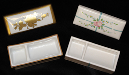 STAMP BOXES - Pair Of China Boxes With Fine Gilded Pattern Marked ORLIK - Germany Or Floral Patter With Beehive Mark, Bo - Sonstige & Ohne Zuordnung