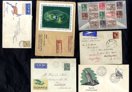 MISCELLANEOUS COVERS 170 Noted Jamaica, Mostly Franked KGVI Period, Nepal, Odd First Flight, Canada, India Etc. Japanese - Autres & Non Classés