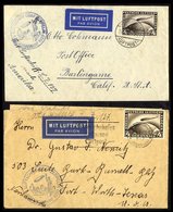 1929 North America Flight Covers (2) Each Franked 4m Zeppelin (SG.445), Both Tied Friedrichshafen C.d.s, Other Machine T - Andere & Zonder Classificatie