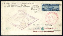 1930 Europe - Pan-Am Flight United States Acceptance Envelope To Washington, Franked $2.60 Zeppelin, Cancelled New York, - Sonstige & Ohne Zuordnung