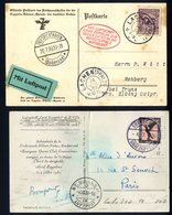 1930 Switzerland Flight PPC Of Airship Landing To Paris (creased), Franked 1mk Eagle Air, Tied 'Luftschiff Graf Zeppelin - Autres & Non Classés