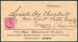 1891-1946 Group Of Covers Incl. India ½a, Tied ADEN Squared Circle, 1902 Advertising Cover India 1a, Tied ADEN C.d.s. To - Other & Unclassified