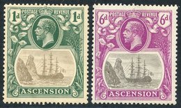 1924-33 1d & 6d Badge, M Both With 'broken Mainmast' Variety, Both With Crease, SG.11a & 16a. Good Appearance. (2) Cat.  - Andere & Zonder Classificatie