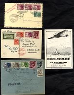 1924-33 Airmail Covers With 1933 Printed Postcard For Flight Week In St. Wolfgang, 1927 FF To Prague, Robert Kronfeld Gl - Other & Unclassified