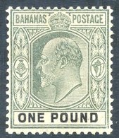 1902 CCA £1 Green & Black, Fine M, SG.70. Cat £300 - Autres & Non Classés