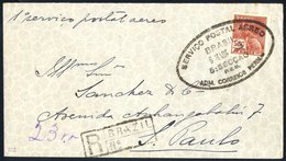 1925 March 9th Latecoeve Survey Flight Pernambuco - Rio Reg Flown Cover To Sao Paulo, Rare And Important Pioneer Flight. - Autres & Non Classés