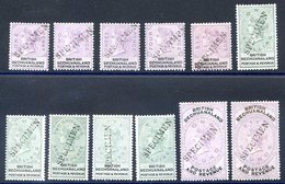 1888 1d To £5 Set Of Twelve H/stamped SPECIMEN (Samuel BEC2), Fresh M, SG.10s/21s, Scarce. Cat. £1000 - Autres & Non Classés