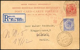 1925 Nov 27 2c Rose Red On Buff Postal Stationery Card (H & G 16) Sent Registered To  Berlin, Uprated With 1922-35 5c Ul - Autres & Non Classés