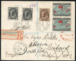 1899 May 27th Envelope Registered From Kingston To Budapest, Bearing 1897-98 ½c (2), 6c & 1898 Christmas 2c (2), Registr - Sonstige & Ohne Zuordnung