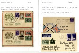 1939 Royal Visit To Canada, Small Collection Of Covers All Bearing Royal Train Cancellations For Canada (4) & USA (14),  - Other & Unclassified