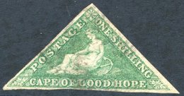 1863 1s Bright Emerald-green, Good To Clear Margins, Light But Slightly Smudgy Cancel, SG.21. - Other & Unclassified