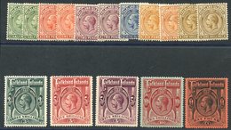 1912 MCCA Set Fine M (incl. 5s SG.67b), Plus Extra Shades Of Some Low Values. SG.60/9. Cat. £1050. (16) - Other & Unclassified