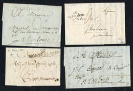 1790's -1830 Pre-stamp Covers  With Good Range Of Straight-line Town Marks - Seem All Inland Mail (2 To Monaco Noted)wit - Other & Unclassified
