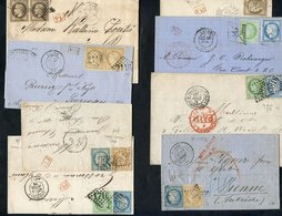 1866-76 Perforated Classic Issues On Cover Including Napoleon Unlaureated To 80c, Laureated To 40s & Ceres To 80c With C - Autres & Non Classés