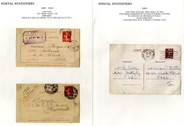 1907-89 Postal Stationery M & U Collection On Leaves, Some Uprated, Beginning With Sameuse & Pasteur Issues. Lot Include - Sonstige & Ohne Zuordnung