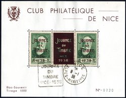 1938 Club Philatelique De Nice Local Commemorative M/Sheet Produced By Nice P.S, Made Up Of Two Overprinted 30c + 10c An - Autres & Non Classés