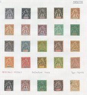 COMORO ISLANDS - MAYOTTE 1892-1912 Mainly M Collection On Leaves Of 48 Stamps & 7 Items Of Unused Stationery, From 1892  - Autres & Non Classés