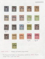FRENCH POST OFFICES IN EGYPT - ALEXANDRETTA 1899-1930 M Collection (handful Of FU) On Leaves Incl. 1899 Peace & Commerce - Other & Unclassified
