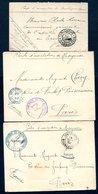 MADAGASCAR 1901-03 Expeditionary Corps Covers (3) Tananavine To Paris Incl. Lrt Regt Malgach Tirailleurs Cachets In Blue - Other & Unclassified