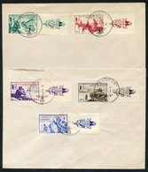 FRENCH VOLUNTEER LEGION 1942 Pictorial Set Of Five Vals Each With Label Attached, Tied To Two Blank Covers By Feldpost C - Other & Unclassified