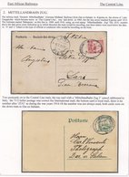 GERMAN EAST AFRICA 1901 - 1915 Comprehensive Study Of German East Africa Railway Cancels, All On Postal Cards, Well Pres - Autres & Non Classés