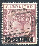 1889 25c On 2d Brown Purple VFU Cancelled By Barred Oval 'G' Without Numeral. Unusual SG.17. See Image On Web. - Other & Unclassified