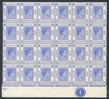 1938-52 25c Bright Blue, Lower Marginal Block Of 24 (6 X 4), SG.149 Showing Plate '1' In Margin, An Attractive UM Positi - Autres & Non Classés