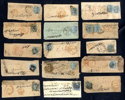 1870's Group Of Very Small Envelopes With ½ Anna Stamps. Condition Mixed But Worth Examining For Cancellations Etc. (20) - Otros & Sin Clasificación