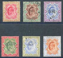 1902-11 Edward High Values 2r M, 3r FU, 5r FU, 10 R FU, 15r FU, 25r (U Fiscal?) - Other & Unclassified