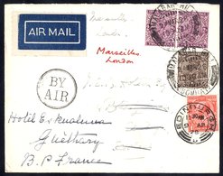 1928 March 24th Imperial Airways First Flight Basra - Cairo And Marseille - London Combined Cover Bombay - Edinburgh 24. - Autres & Non Classés