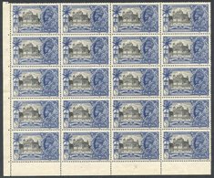 1935 Silver Jubilee 3½a LR Corner Marginal Block Of 20 UM, Minor Gum Bends, Incl. Variety 'Bird' Flaw, SG.245/245a. Cat. - Other & Unclassified