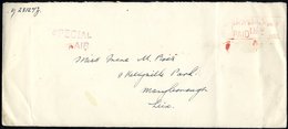 1932 July 2nd War Conversion Notice Bank Of Ireland Flight Cover Bearing SPECIAL/AIR Cachet, Sent London To Kellyville P - Other & Unclassified