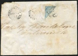 1862 Outer Letter Sheet With A Bisected 1d Cancelled By A Barred 'A77' Cancel Of STEWART TOWN. Browns Town MR.25.62 & Fa - Autres & Non Classés