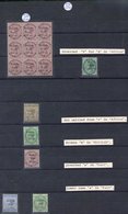 BRITISH EAST AFRICA 1897 2½d Surcharges On 10a (2) & On 3a (2), SG.86,88, 89 & 91, 1895-6 1 A Block Of Nine, One With 's - Other & Unclassified