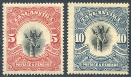 K.U.T 1922-24 MSCA (upright) 5s & 10s, Fine M, SG.86a/7a. Cat. £188. (2) - Other & Unclassified