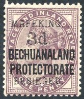 1900 3d Bechuanaland Protectorate On GB 1d Lilac, Fresh M, SG.7, Scarce, Brandon Cert (1988). Cat. £1000 - Other & Unclassified