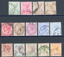 1892-99 CCA Set Incl. Extra 3c, 8c & 25c Shades, Good To FU, SG.95/105. Cat. £335 (14) - Other & Unclassified