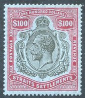 1921 MSCA $100 Black & Carmine/blue With 'Broken Crown And Scroll' Variety, Very Fine Mint, A Great Rarity. SG.240cb. Ca - Sonstige & Ohne Zuordnung