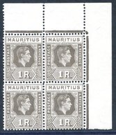 1938-49 Chalky Paper 1r Drab Upper Right Corner Marginal Fresh UM Block Of Four, SG. 260c. Cat. £220 (4) - Sonstige & Ohne Zuordnung