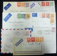 TANGIER 1934-55 Airmail Envelopes (7) To England, An Interesting Study In The Airmail Rates Over A 21 Year Period. - Sonstige & Ohne Zuordnung